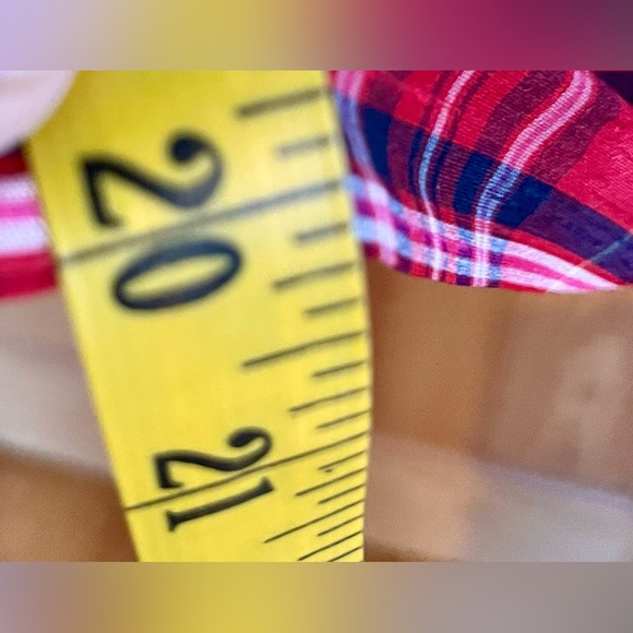 Crown & Ivy Red Plaid Holiday Party Lined New SZ 16 Mini Skirt Side Zip Pockets - Picture 16 of 17